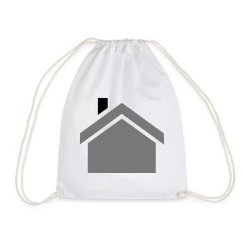 house - Drawstring Bag - white - Front