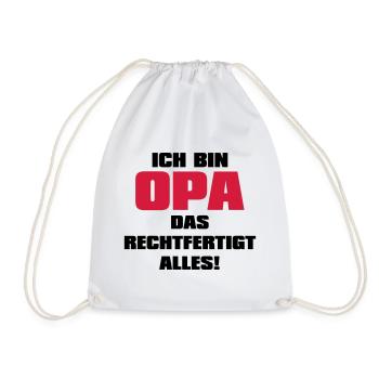 Ich bin Opa - Großvater Sprüche Geschenk Enkel Opi - Turnbeutel - Weiß - Vorne