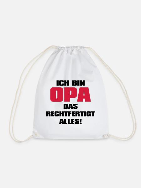 Ich bin Opa - Großvater Sprüche Geschenk Enkel Opi - Turnbeutel - Weiß