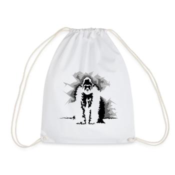 Singe Gorille Nature Illustration Wilderness Symbole - Sac de sport léger - blanc - Devant