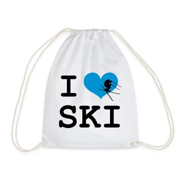 I Love Ski - Turnbeutel - Weiß - Vorne