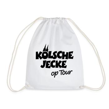 Kölsche Jecke op Tour Köln mit Kölner Dom - Turnbeutel - Weiß - Vorne