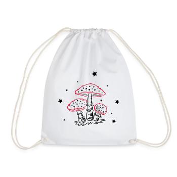 Fly agaric, fungi with stars, mushrooms - Drawstring Bag - white - Front
