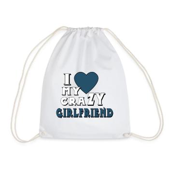 i love Partnerlook (part1) Geschenkidee Paar - Turnbeutel - Weiß - Vorne