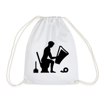 Toilet - toilet - Drawstring Bag - white - Front