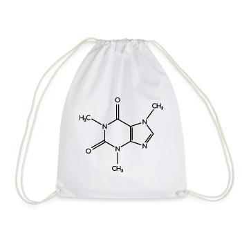 Caffeine Molecule - Structural Formula - Drawstring Bag - white - Front