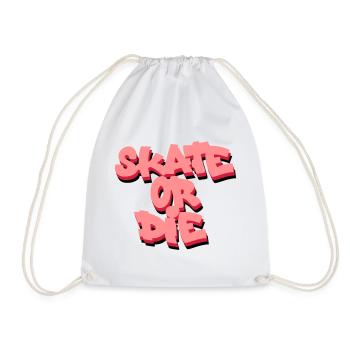 Skate Or Die – Skateboard Streetwear - Turnbeutel - Weiß - Vorne