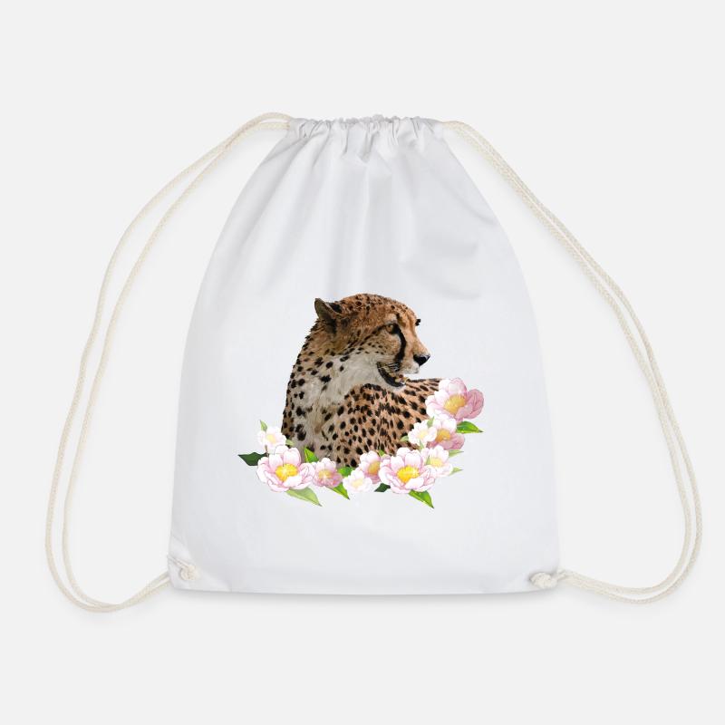 cheetah - Drawstring Bag - white