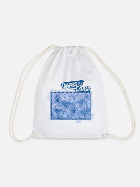 DarssCoast - Original Brand, VINTAGE Landkarte - Turnbeutel - Weiß