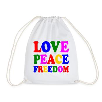 Love peace freedom - Sac de sport léger - blanc - Devant