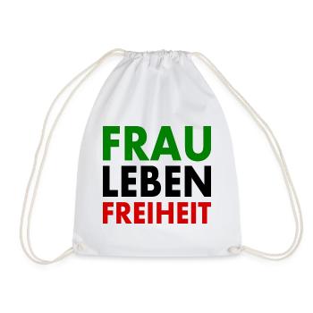 Frau leben freiheit - Turnbeutel - Weiß - Vorne