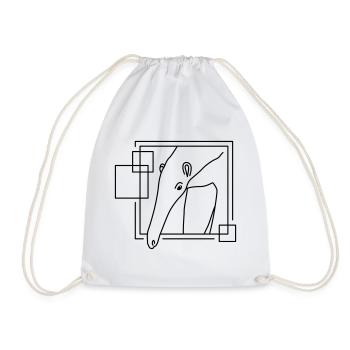 Fourmilier en forme géométrique - Conception d’art au trait - Sac de sport léger - blanc - Devant