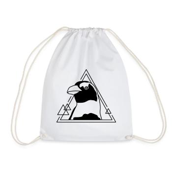 Pinguin im geometrischen Design - Turnbeutel - Weiß - Vorne
