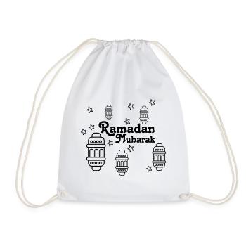 Ramadan Mubarak lights, asterisks - Drawstring Bag - white - Front