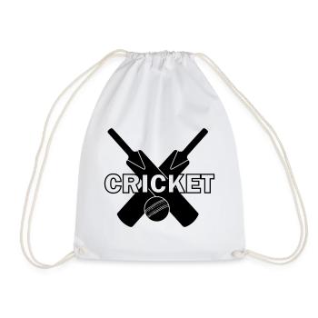 Cricket logo with text CRICKET - Drawstring Bag - white - Front