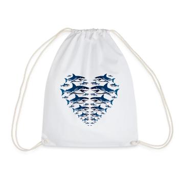 Shark Heart - Sac de sport léger - blanc - Devant