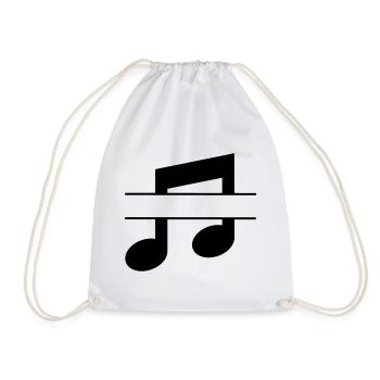 Musical note text banner - Drawstring Bag - white - Front