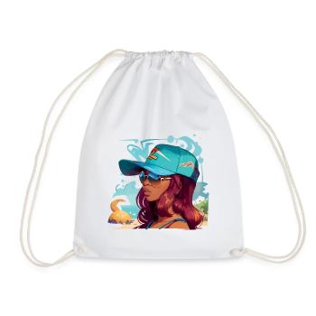 Woman with Red Hair - Drawstring Bag - white - Front