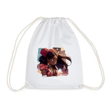 Fille noire d’origine urbaine - Sac de sport léger - blanc - Devant