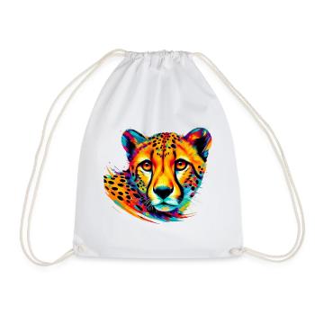 Cheetah - Drawstring Bag - white - Front