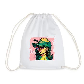 Urban Style Girl - Drawstring Bag - white - Front