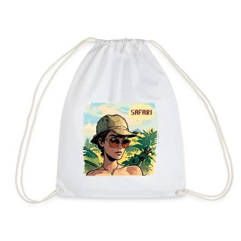 Safari - Drawstring Bag - white - Front