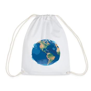 Earth - Drawstring Bag - white - Front