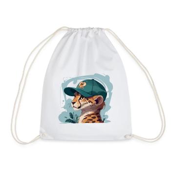 Cool Cheetah - Drawstring Bag - white - Front