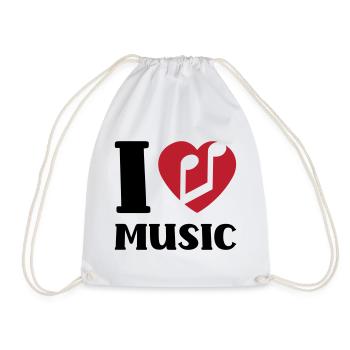 I love music - Turnbeutel - Weiß - Vorne