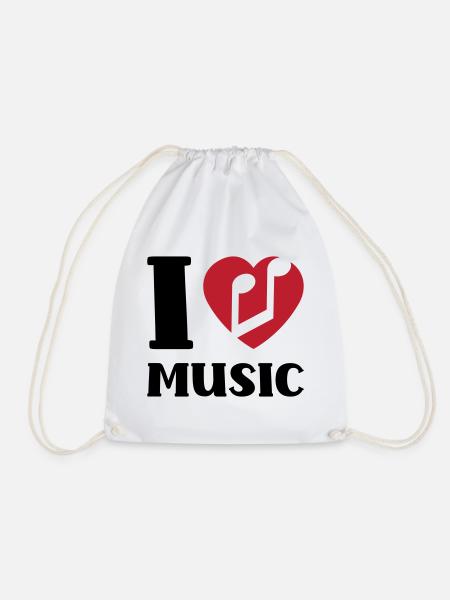I love music - Turnbeutel - Weiß