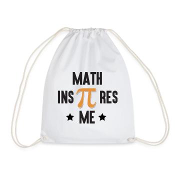 Pi Day - Math Inspires Me - Drawstring Bag - white - Front