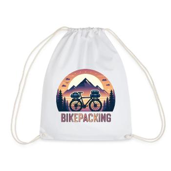 Mountain Camping Bicycle Bikepacking Bike Packing - Drawstring Bag - white - Front