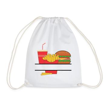 Pommesbuden-Logo oder Restaurant-Emblem - Turnbeutel - Weiß - Vorne
