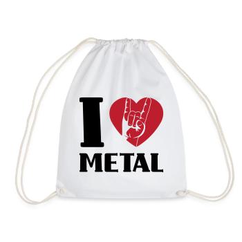 I love metal - Drawstring Bag - white - Front