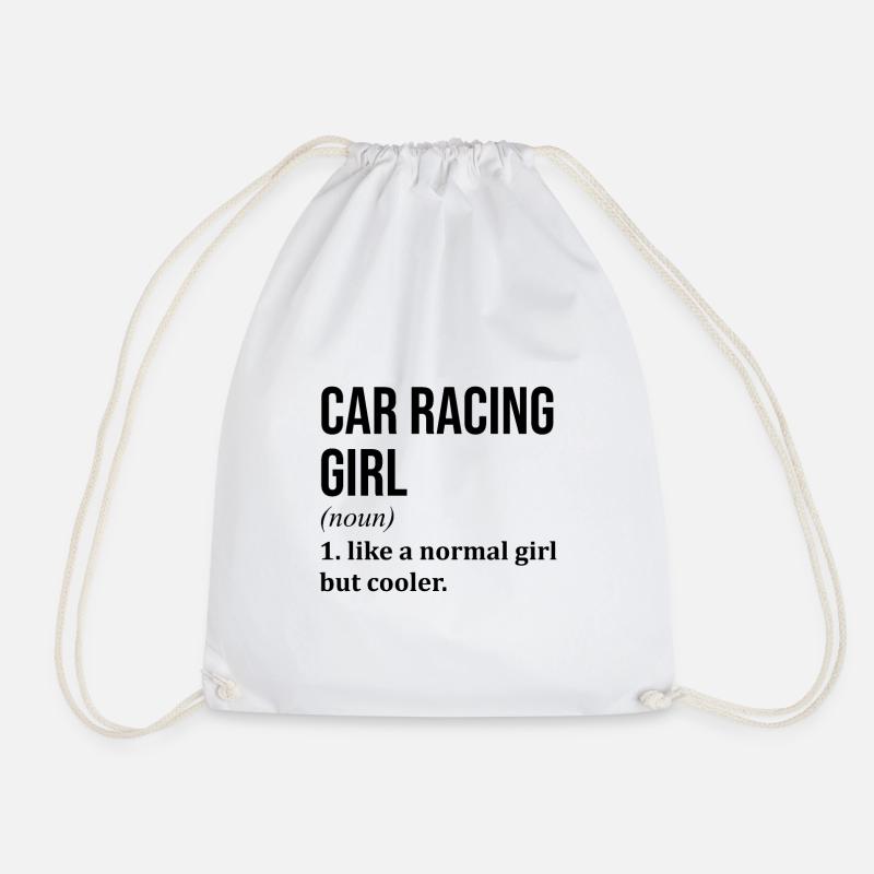 Car Race - Drawstring Bag - white