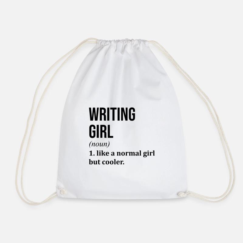 Author - Drawstring Bag - white