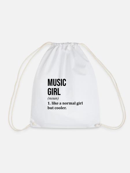 Music Music Music - Drawstring Bag - white