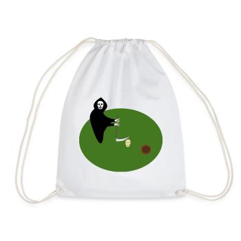 grim reaper Skull golf Gothic Fantasy Art - Drawstring Bag - white - Front