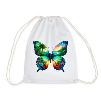 Schmetterling - Turnbeutel - Weiß - Vorne