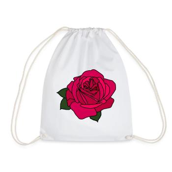 Rosa Rose - Turnbeutel - Weiß - Vorne
