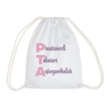PTA | Phantasievoll Talentiert Außergewöhnlich - Turnbeutel - Weiß - Vorne