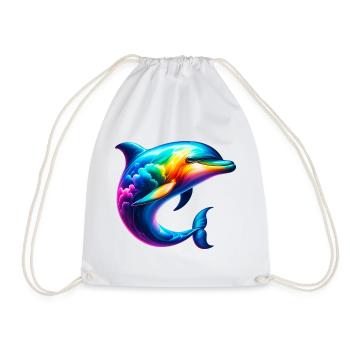 Dolphin - Drawstring Bag - white - Front