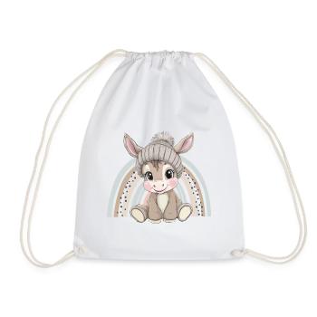 Donkey Cute Cute Baby Kids Animal Cartoon - Drawstring Bag - white - Front
