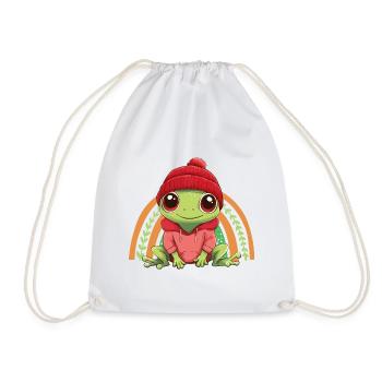 Frog Cute Cute Baby Kids Animal Cartoon - Drawstring Bag - white - Front