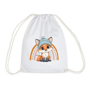 renard mignon mignon bébé enfants animal dessin animé - Sac de sport léger - blanc - Devant