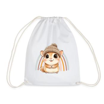 Hamster mignon mignon bébé enfants animal dessin animé - Sac de sport léger - blanc - Devant