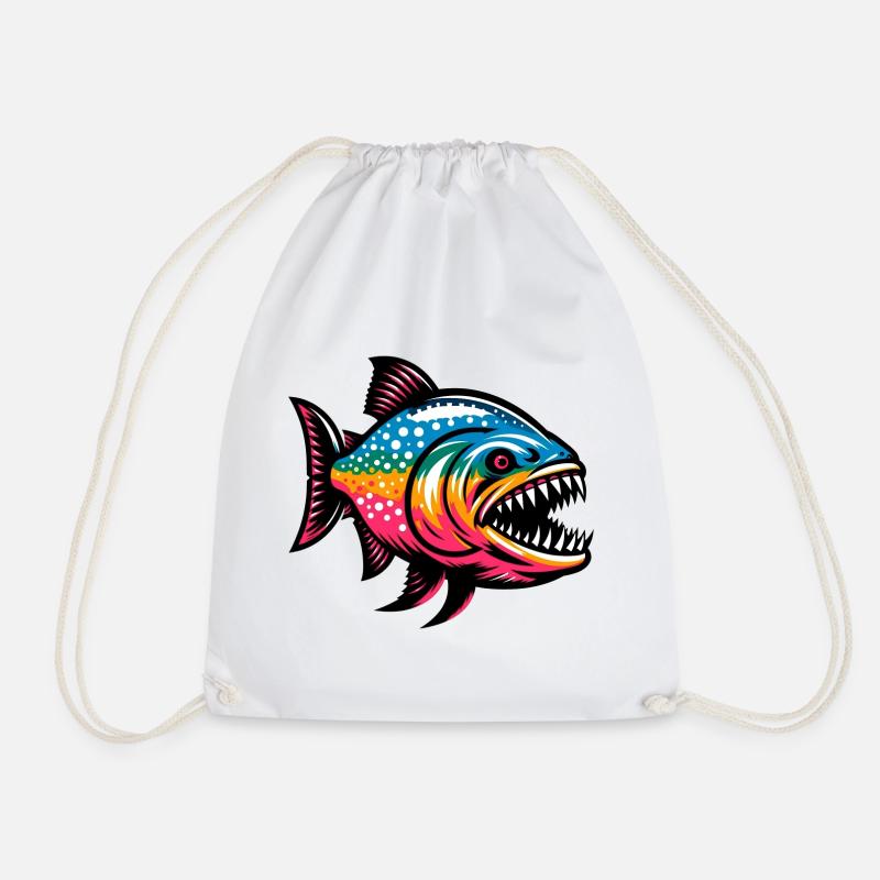Piranha - Turnbeutel - Weiß