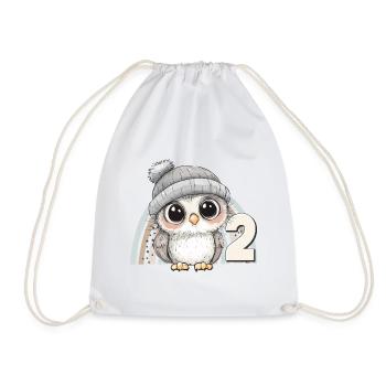 2nd Birthday Owl Rainbow Cute Cute - Drawstring Bag - white - Front