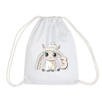3ème anniversaire Alpaga Lama Arc-en-ciel Mignon Mignon - Sac de sport léger - blanc - Devant