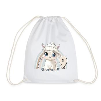 9ème anniversaire Alapaka Lama Arc-en-ciel Mignon Mignon - Sac de sport léger - blanc - Devant